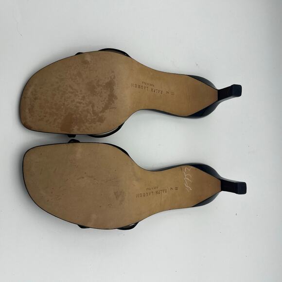 Ralph Lauren Women's Black Patent Leather Slides Size 7B - Picture 5 of 8